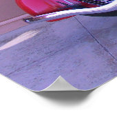 赤いオールドタイマートラック ポスター (角)