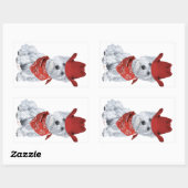 赤いカウボーイのウェスティー 長方形シール (シート)