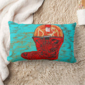 赤いカウボーイ・ブーツのLumbarの枕 ランバークッション (ブランケット)