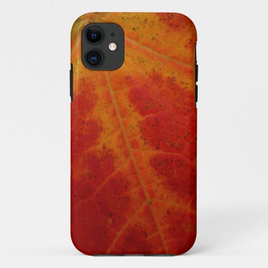 赤いカエデの葉の抽象的な秋の自然写真 Case-Mate iPhoneケース (裏面)