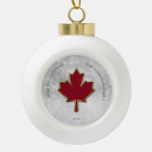 赤いカエデの葉の挨拶 セラミックボールオーナメント (正面)