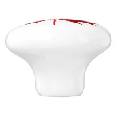 赤いカエデの葉 セラミックノブ (側面)