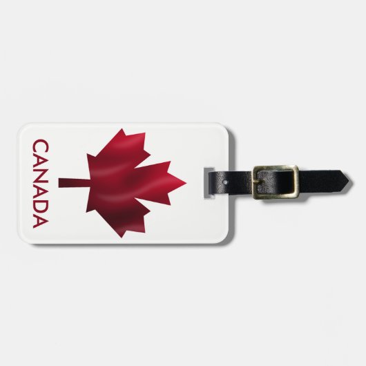 赤いカエデの葉 ラゲッジタグ (正面横)