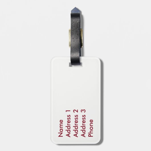 赤いカエデの葉 ラゲッジタグ (裏面縦)