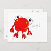 赤いカエルのはがき ポストカード (正面/裏面)