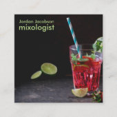 赤いカクテルの名刺 スクエア名刺 (正面)