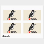 赤いカクテルを飲むキツツキが大好き 長方形シール (シート)