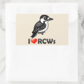 赤いカクテルを飲むキツツキが大好き 長方形シール (バッグ)