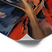 赤いカクテルドレスを着た女性 ポスター (角)