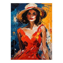 赤いカクテルドレスを着た女性