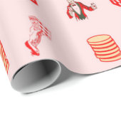 赤いカジノの飾り模様 ラッピングペーパー (ロールコーナー)