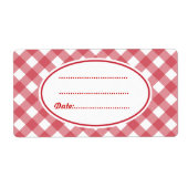 赤いカスタマイズキッチンラベル ラベル (正面)