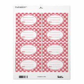 赤いカスタマイズキッチンラベル ラベル (フルシート)