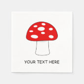 赤いカスタムきのこのの誕生日パーティーのナプキン スタンダードカクテルナプキン (正面)