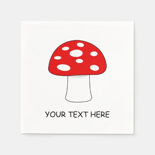 赤いカスタムきのこのの誕生日パーティーのナプキン スタンダードカクテルナプキン (正面)