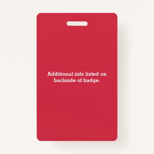 赤いカスタムはパーソナライズな食物アレルギー警報をからかいます バッジ (裏面)