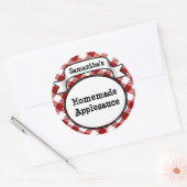 赤いカスタムりんご/りんごソース缶詰瓶ラベル ラウンドシール (封筒)