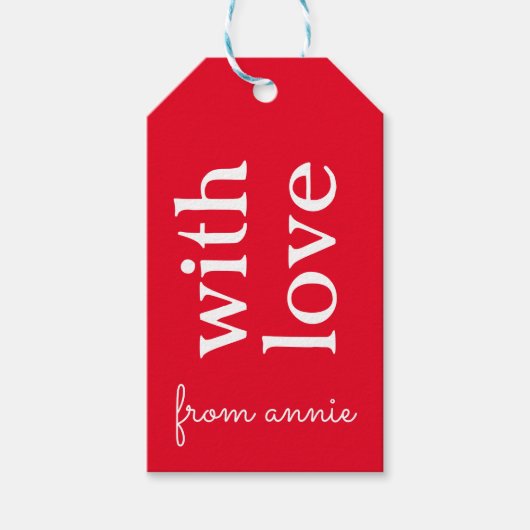 赤いカスタムギフトラベル ギフトタグ (正面)