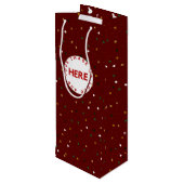 赤いカスタムクリスマスの写真またはロモダンゴの作成 ワインギフトバッグ (裏面アングル)