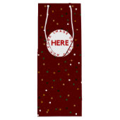 赤いカスタムクリスマスの写真またはロモダンゴの作成 ワインギフトバッグ (裏面)