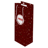 赤いカスタムクリスマスの写真またはロモダンゴの作成 ワインギフトバッグ (正面アングル)