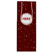 赤いカスタムクリスマスの写真またはロモダンゴの作成 ワインギフトバッグ (正面)