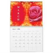 赤いカスタムバラをパーソナライズ カレンダー (3月 2026)