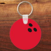 赤いカスタムボウリングボール付きフォトキーチェーン キーホルダー (正面)