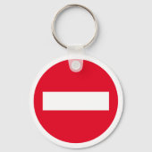 赤いカスタム信号を持つキストップーチェイン キーホルダー (正面)