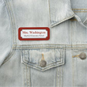 赤いカスタム先生Work Office Nameタグ 名札 (インサイチュ)