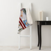 赤いカスタム写真コラージュの家族の名前パーソナライズされた シェルパブランケット (インサイチュ)