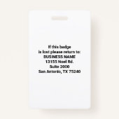 赤いカスタム社員ロゴの写真ID名バッジ バッジ (裏面)