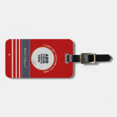 赤いカスタム飛行機の旅行に写真+サイン ラゲッジタグ (正面横)