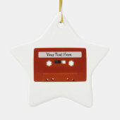 赤いカセットテープのカスタマイズ可能なオーナメント セラミックオーナメント (裏面)