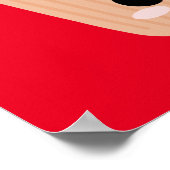 赤いカップケーキのプリント、デザート テーマ ポスター (角)