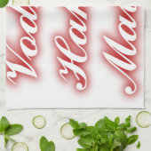 赤いカップケーキウォッカ　ハクナマタタ　ＦＵＮＮＹ。 キッチンタオル (折り畳み)