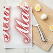 赤いカップケーキウォッカ　ハクナマタタ　ＦＵＮＮＹ。 キッチンタオル (四つ折り)