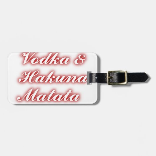 赤いカップケーキウォッカ　ハクナマタタ　ＦＵＮＮＹ。 ラゲッジタグ (正面横)