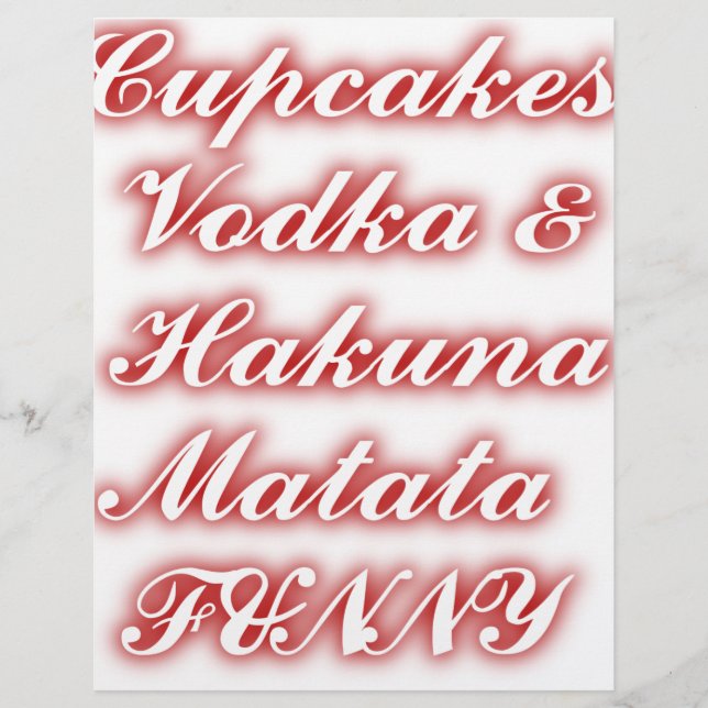 赤いカップケーキVodka Hakuna Matataおもしろい. (正面)