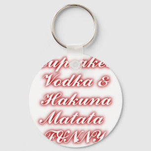 赤いカップケーキVodka Hakuna Matataおもしろい. キーホルダー