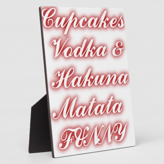 赤いカップケーキVodka Hakuna Matataおもしろい. フォトプラーク (側面)