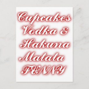 赤いカップケーキVodka Hakuna Matataおもしろい. ポストカード
