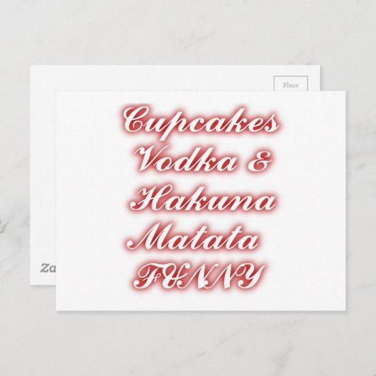 赤いカップケーキVodka Hakuna Matataおもしろい. ポストカード (正面/裏面)
