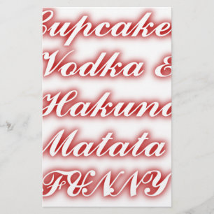 赤いカップケーキVodka Hakuna Matataおもしろい. 便箋