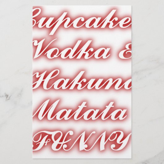 赤いカップケーキVodka Hakuna Matataおもしろい. 便箋 (正面)