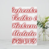 赤いカップケーキVodka Hakuna Matataおもしろい. 便箋 (スタンド正面)