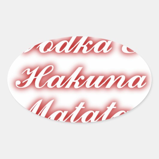 赤いカップケーキVodka Hakuna Matataおもしろい. 楕円形シール (正面)