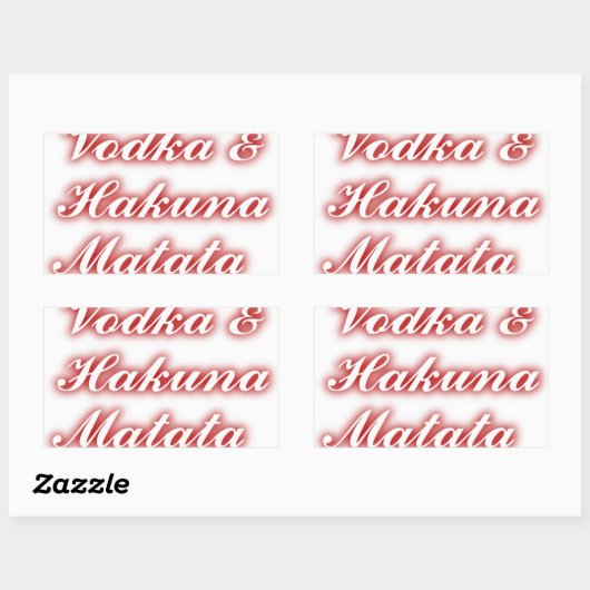 赤いカップケーキVodka Hakuna Matataおもしろい. 長方形シール (シート)