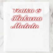 赤いカップケーキVodka Hakuna Matataおもしろい. 長方形シール (バッグ)