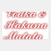 赤いカップケーキVodka Hakuna Matataおもしろい. 長方形シール (正面)